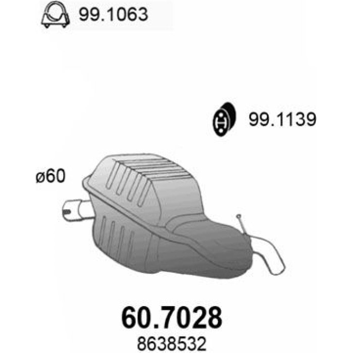 ASSO Endschalldämpfer 60.7028 ASSO Endschalldämpfer 60.7028