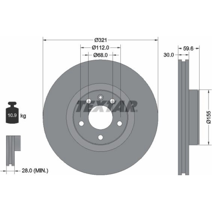 Textar Bremsscheibe 92132305 – 321 mm Textar Bremsscheibe 92132305 – 321 mm