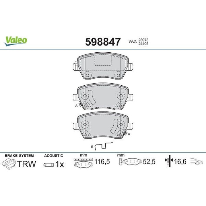 Valeo Bremsbelagsatz 598847