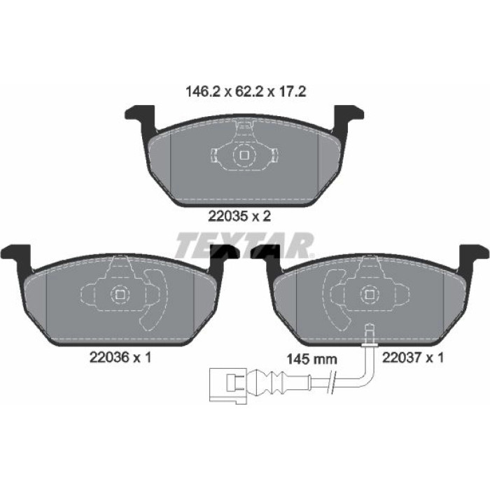 Textar Bremsbelagsatz 2203501 Textar Bremsbelagsatz 2203501