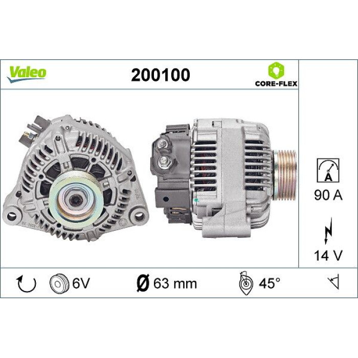 Valeo Lichtmaschine 200100 Valeo Lichtmaschine 200100