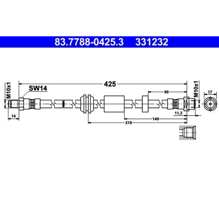 ATE Bremsschlauch 83.7788-0425.3 ATE Bremsschlauch 83.7788-0425.3