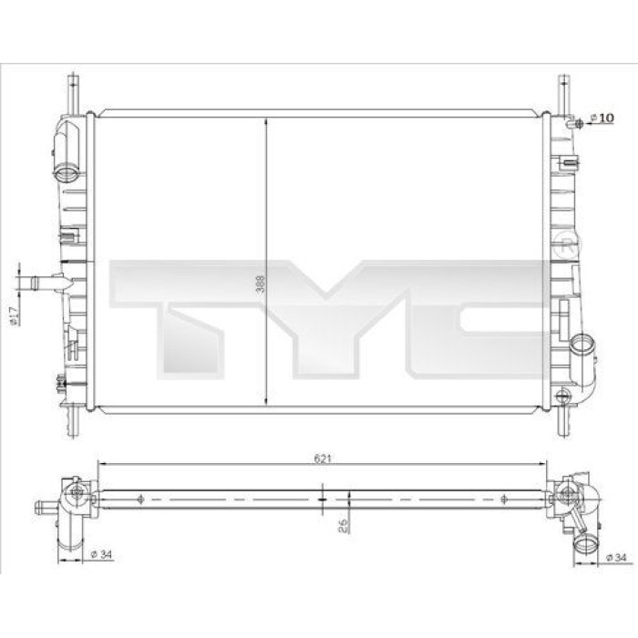 TYC Motorkühler 710-0047 TYC Motorkühler 710-0047