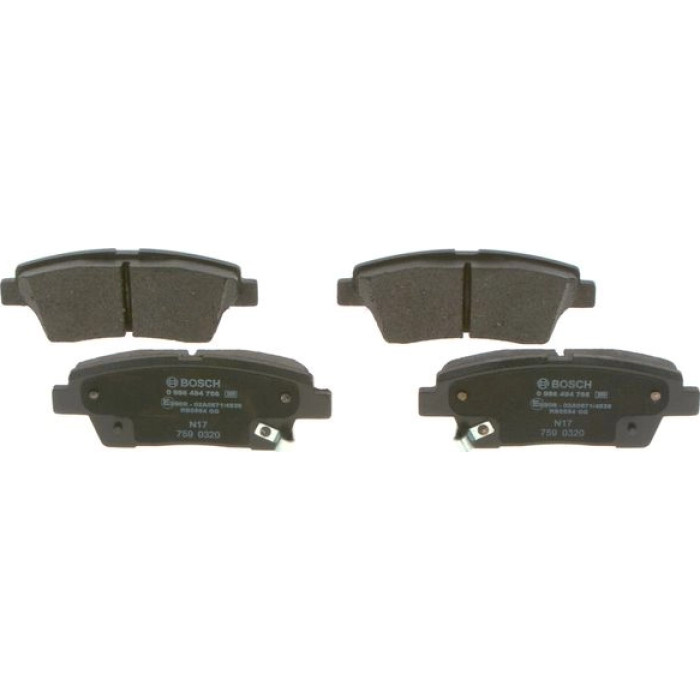 Bosch Bremsbelagsatz Hinterachse 0 986 494 766 Bosch Bremsbelagsatz Hinterachse 0 986 494 766