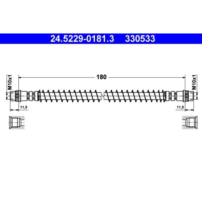 ATE Bremsschlauch 24.5229-0181.3 ATE Bremsschlauch 24.5229-0181.3