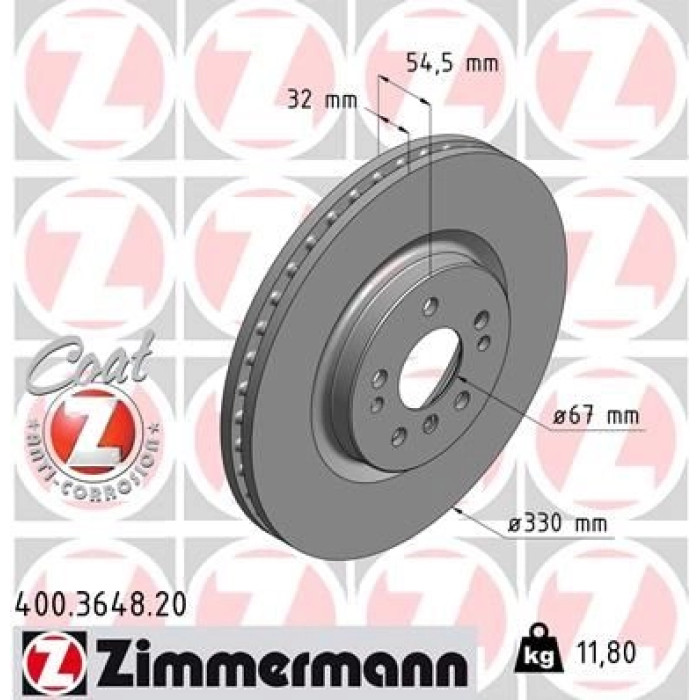 Zimmermann Bremsscheibe 400.3648.20 Zimmermann Bremsscheibe 400.3648.20