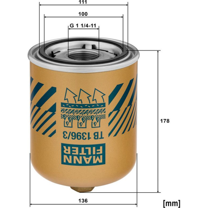 MANN-FILTER Lufttrocknerpatrone TB 1396/3 x MANN-FILTER Lufttrocknerpatrone TB 1396/3 x