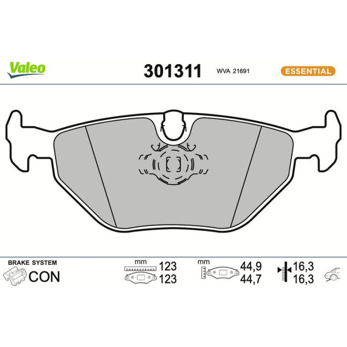 Valeo Bremsbelagsatz 301311 Valeo Bremsbelagsatz 301311