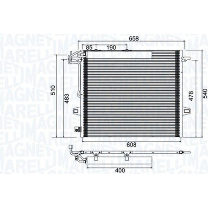 Magneti Marelli Klimakondensator 350203947000 Magneti Marelli Klimakondensator 350203947000