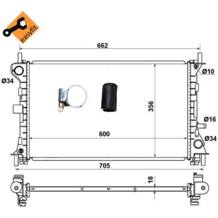 509615 NRF Kühler 509615 509615 NRF Kühler 509615