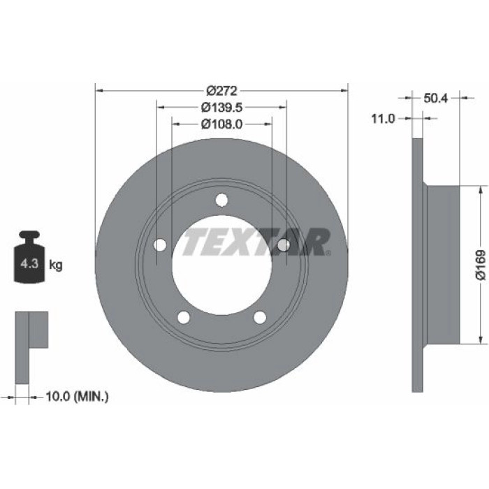 Textar Bremsscheibe 92019900 Textar Bremsscheibe 92019900