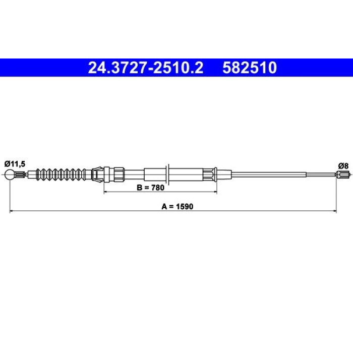 ATE Handbremsseil 24.3727-2510.2 ATE Handbremsseil 24.3727-2510.2