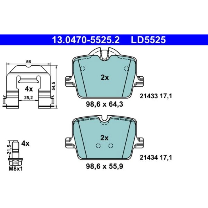 ATE Bremsbelagsatz 13.0470-5525.2 ATE Bremsbelagsatz 13.0470-5525.2