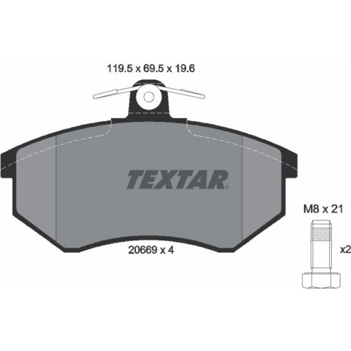 Textar Bremsbelagsatz 2066921 – ohne Verschleißsensor Textar Bremsbelagsatz 2066921 – ohne Verschleißsensor