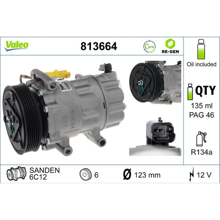 813664 Valeo Kompressor 813664 813664 Valeo Kompressor 813664