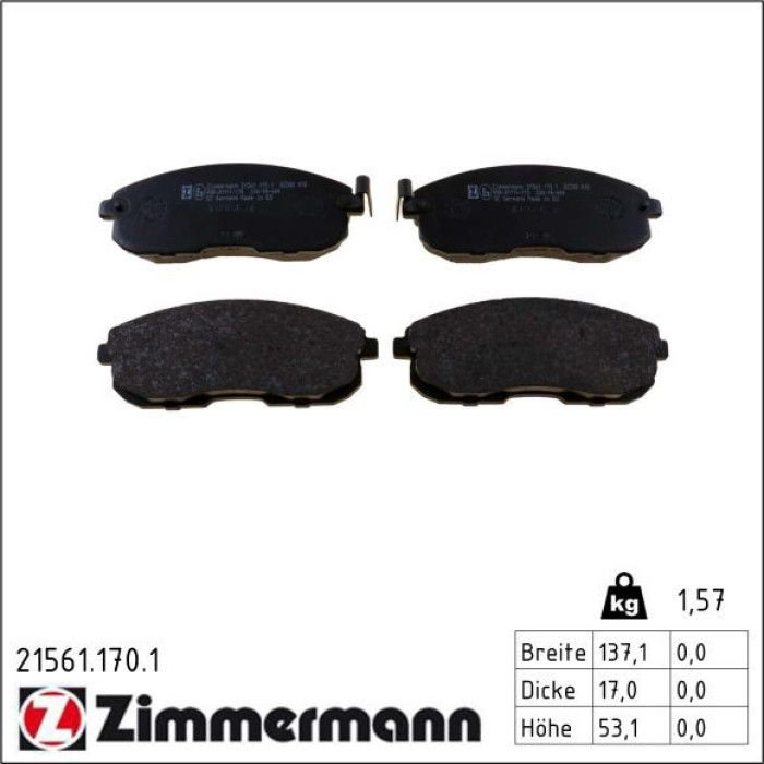 ZIMMERMANN Bremsbeläge 21561.170.1
