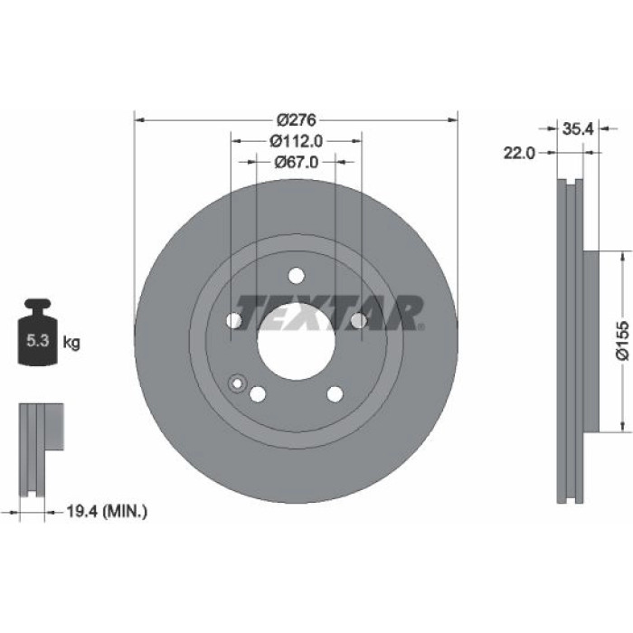 Textar Bremsscheibe 92099603 Textar Bremsscheibe 92099603