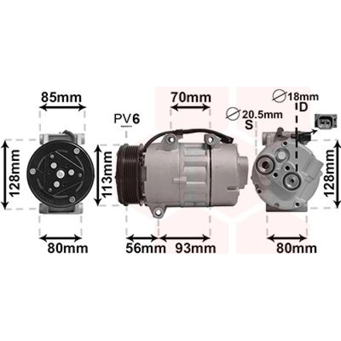 Van Wezel Klimakompressor 1800K416 Van Wezel Klimakompressor 1800K416