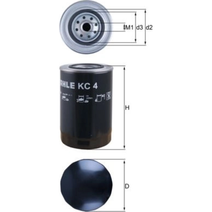 MAHLE Kraftstofffilter KC 4 MAHLE Kraftstofffilter KC 4