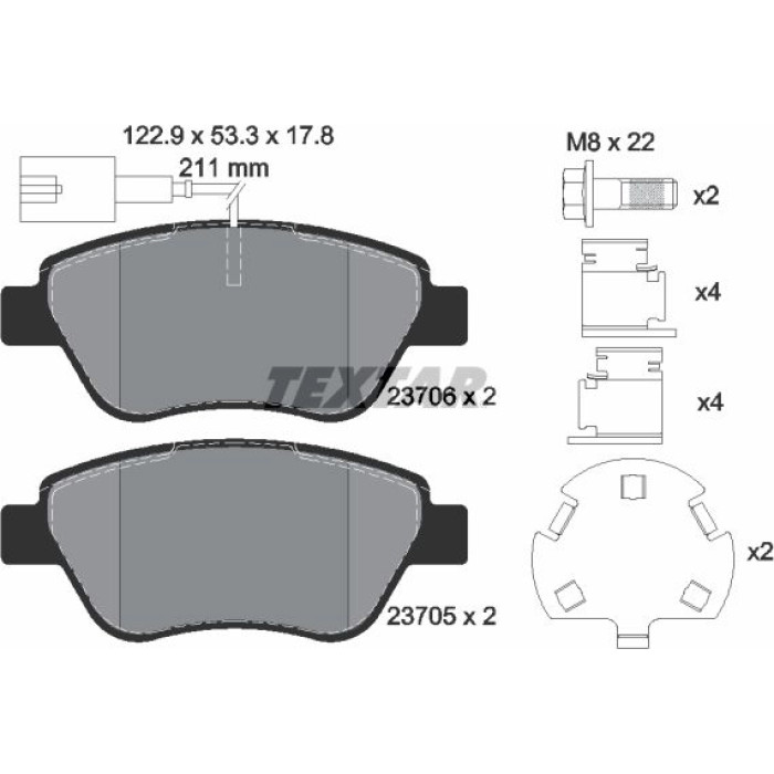 Textar Bremsbelagsatz 2370601 Textar Bremsbelagsatz 2370601