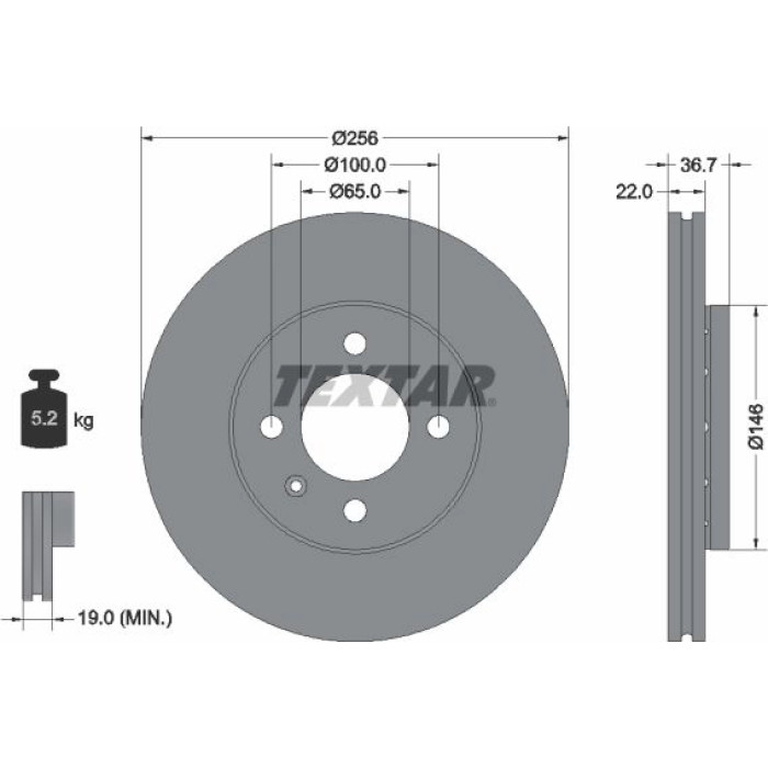 Textar Bremsscheibe 92287003 Textar Bremsscheibe 92287003