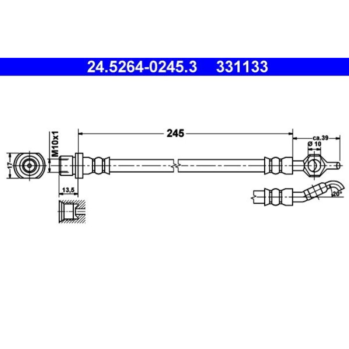 ATE Bremsschlauch 24.5264-0245.3 ATE Bremsschlauch 24.5264-0245.3