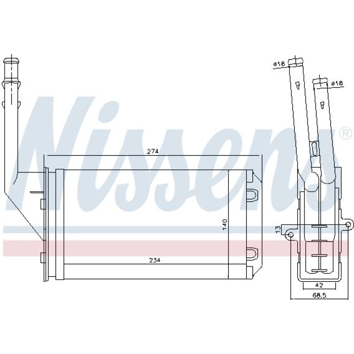 Nissens Heizungskühler PKW 71143 Nissens Heizungskühler PKW 71143