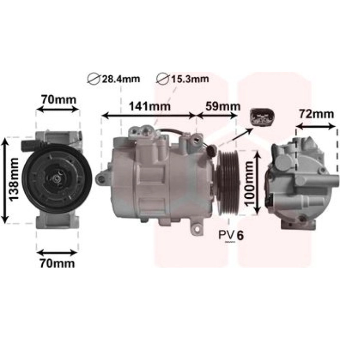Van Wezel Klimakompressor 5801K701 Van Wezel Klimakompressor 5801K701