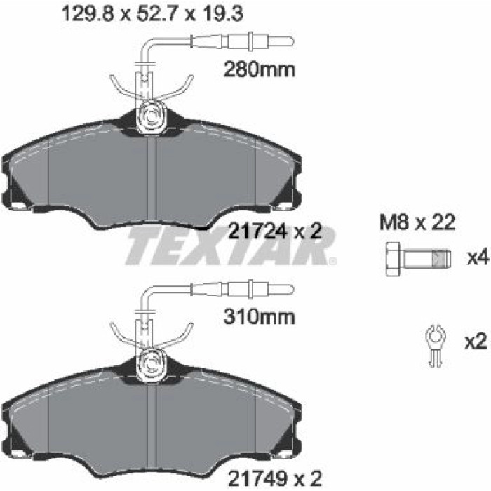 Textar Bremsbelagsatz 2172402 – 14 Zoll Textar Bremsbelagsatz 2172402 – 14 Zoll