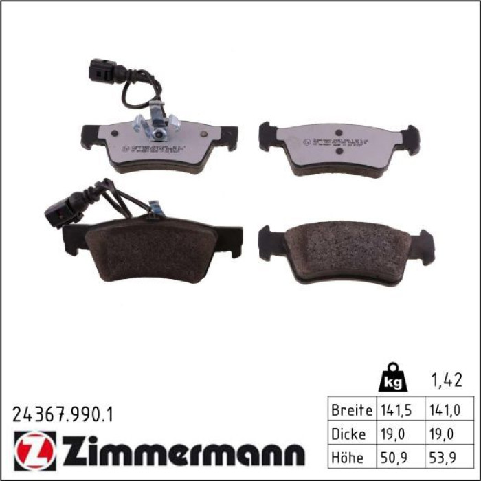 ZIMMERMANN Bremsbeläge 24367.990.1 ZIMMERMANN Bremsbeläge 24367.990.1