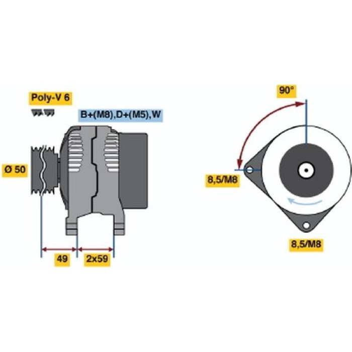 Bosch Lichtmaschine 0 986 038 610 Bosch Lichtmaschine 0 986 038 610