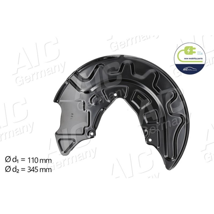AIC Bremsankerblech 56143 - vorne links Aluminium Lackiert D:340 mm AIC Bremsankerblech 56143 - vorne links Aluminium Lackiert D:340 mm