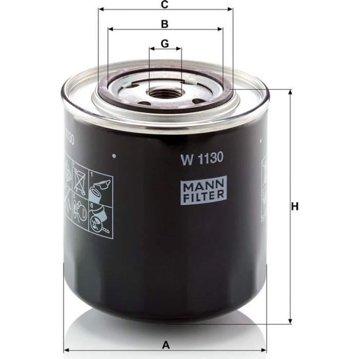 MANN-FILTER Ölfilter W 1130
