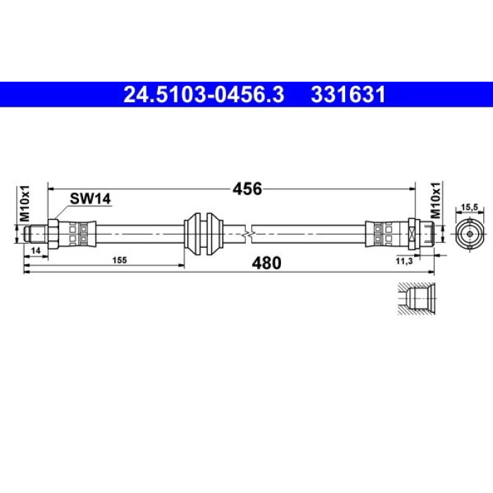 ATE Bremsschlauch 24.5103-0456.3 ATE Bremsschlauch 24.5103-0456.3