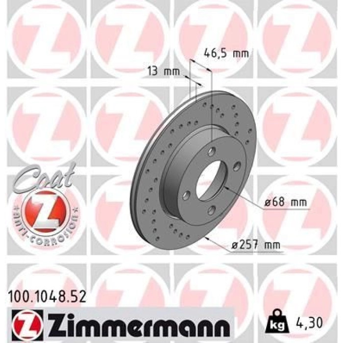 Zimmermann Bremsscheibe Vorderachse Sport 100.1048.52