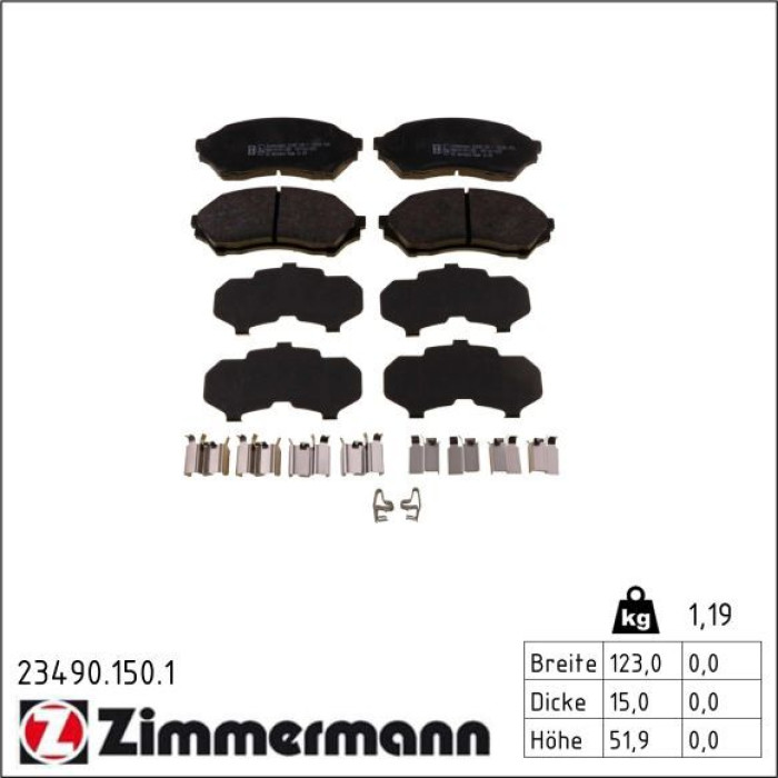 ZIMMERMANN Bremsbeläge 23490.150.1