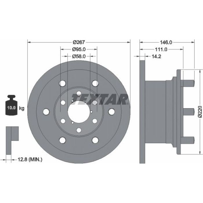 Textar Bremsscheibe 93019400 Textar Bremsscheibe 93019400