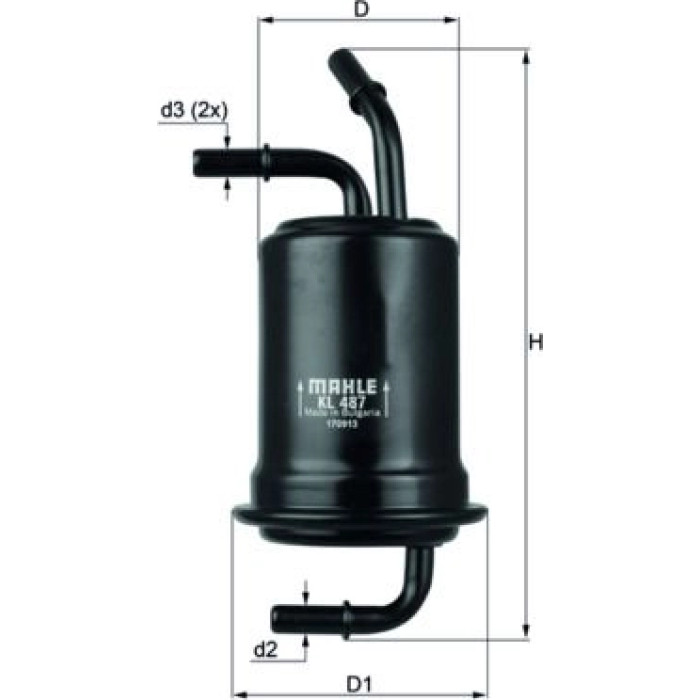 MAHLE Kraftstofffilter KL 487 MAHLE Kraftstofffilter KL 487