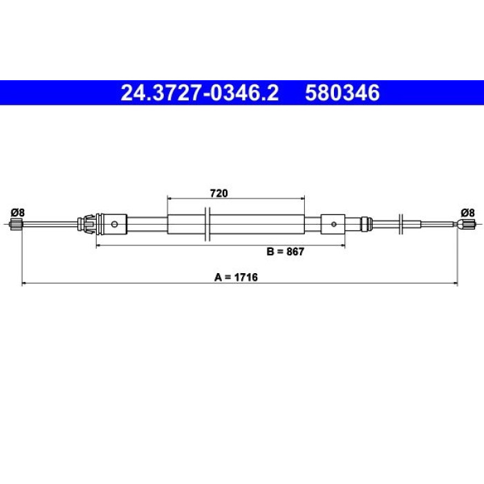 ATE Handbremsseil 24.3727-0346.2