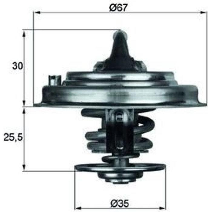 TX 30 87D MAHLE Kühlmittelthermostat TX 30 87D, 87 °C – u. a. für VW Passat B5 (3B2), VW B5 Variant (3B5), VW B5.5 (3B3) – OE Nummer 077 121 113 - l