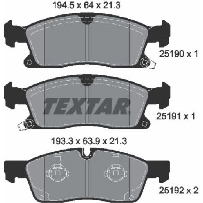 Textar Bremsbelagsatz 2519001 Textar Bremsbelagsatz 2519001