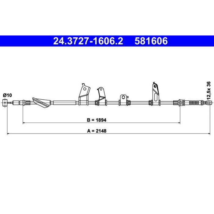 ATE Handbremsseil 24.3727-1606.2