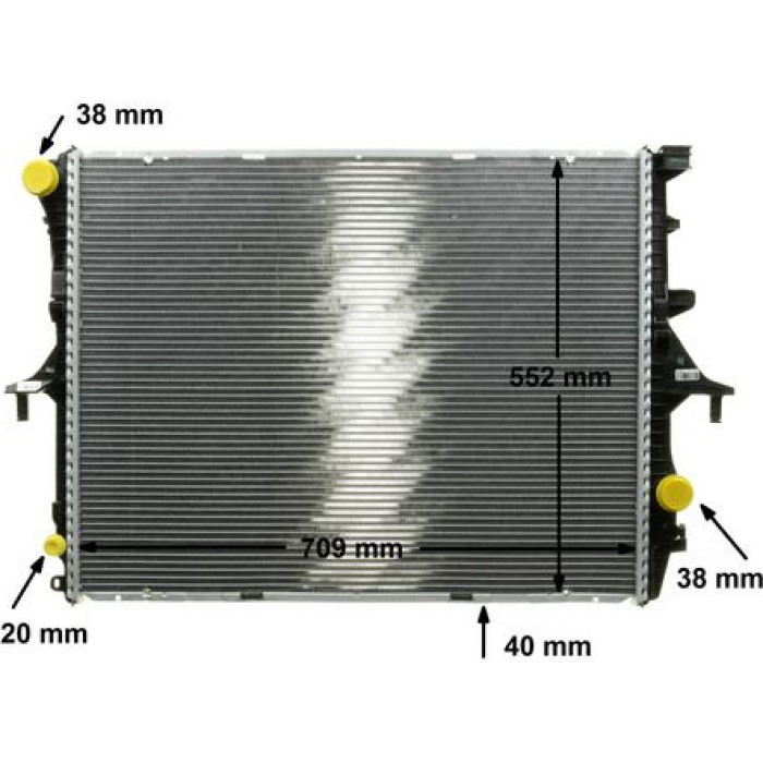 CR 569 000P MAHLE Motorkühler / Wasserkühler CR 569 000P, Automatikgetriebe, Netz 710 x 551 x 40 mm – u. a. für VW Touareg (7LA, 7L6, 7L7), Audi Q7 (4LB), Q7 Van (4LB) – OE Nummer 7L6 121 253 A - l