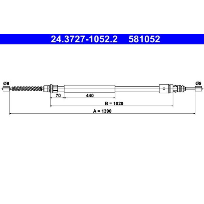 ATE Handbremsseil 24.3727-1052.2 ATE Handbremsseil 24.3727-1052.2