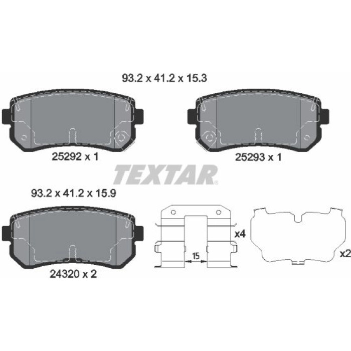 Textar Bremsbelagsatz 2529201 Textar Bremsbelagsatz 2529201