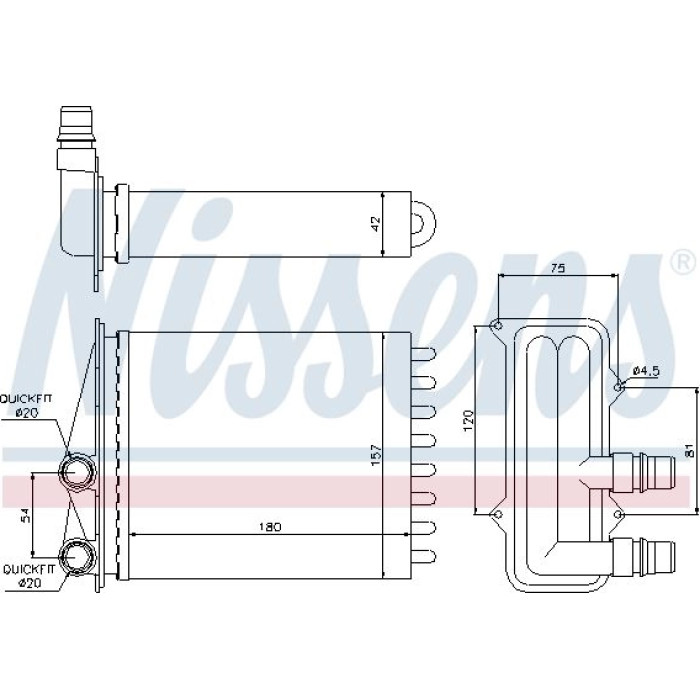 Nissens Heizungskühler PKW 73468 Nissens Heizungskühler PKW 73468