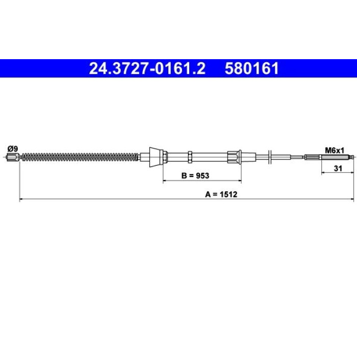 ATE Handbremsseil 24.3727-0161.2 ATE Handbremsseil 24.3727-0161.2