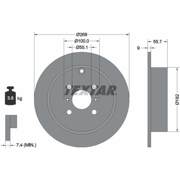 Textar Bremsscheibe 92126203 Textar Bremsscheibe 92126203