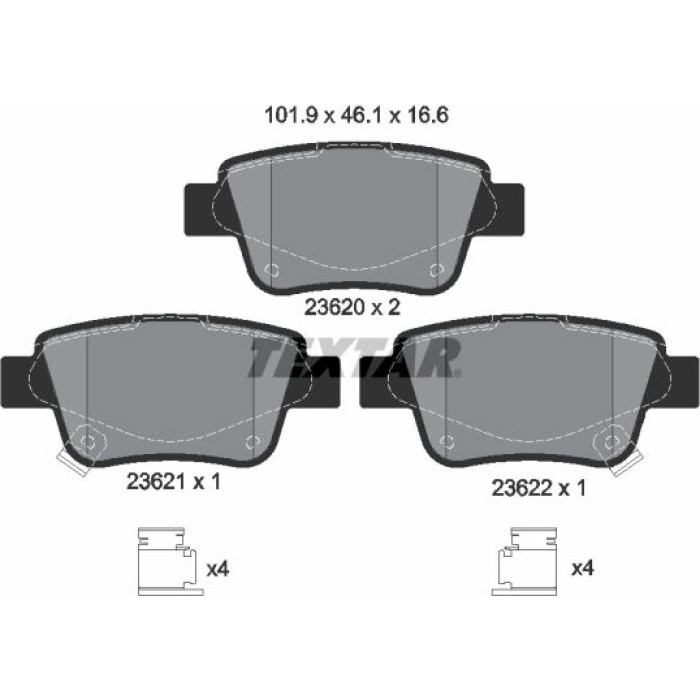 Textar Bremsbelagsatz 2362002 Textar Bremsbelagsatz 2362002