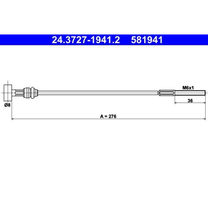 ATE Handbremsseil 24.3727-1941.2 ATE Handbremsseil 24.3727-1941.2